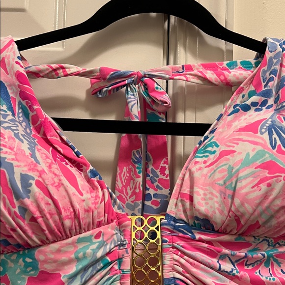 LIlLY PULITZER Lanai one piece Light Pascha Pink Swimsuit Size 12 - Picture 3 of 5